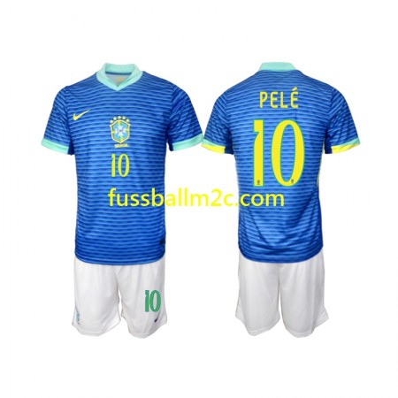 Fußballtrikots Brasilien PELE 10 Kinder Auswärts Trikotsatz 2024